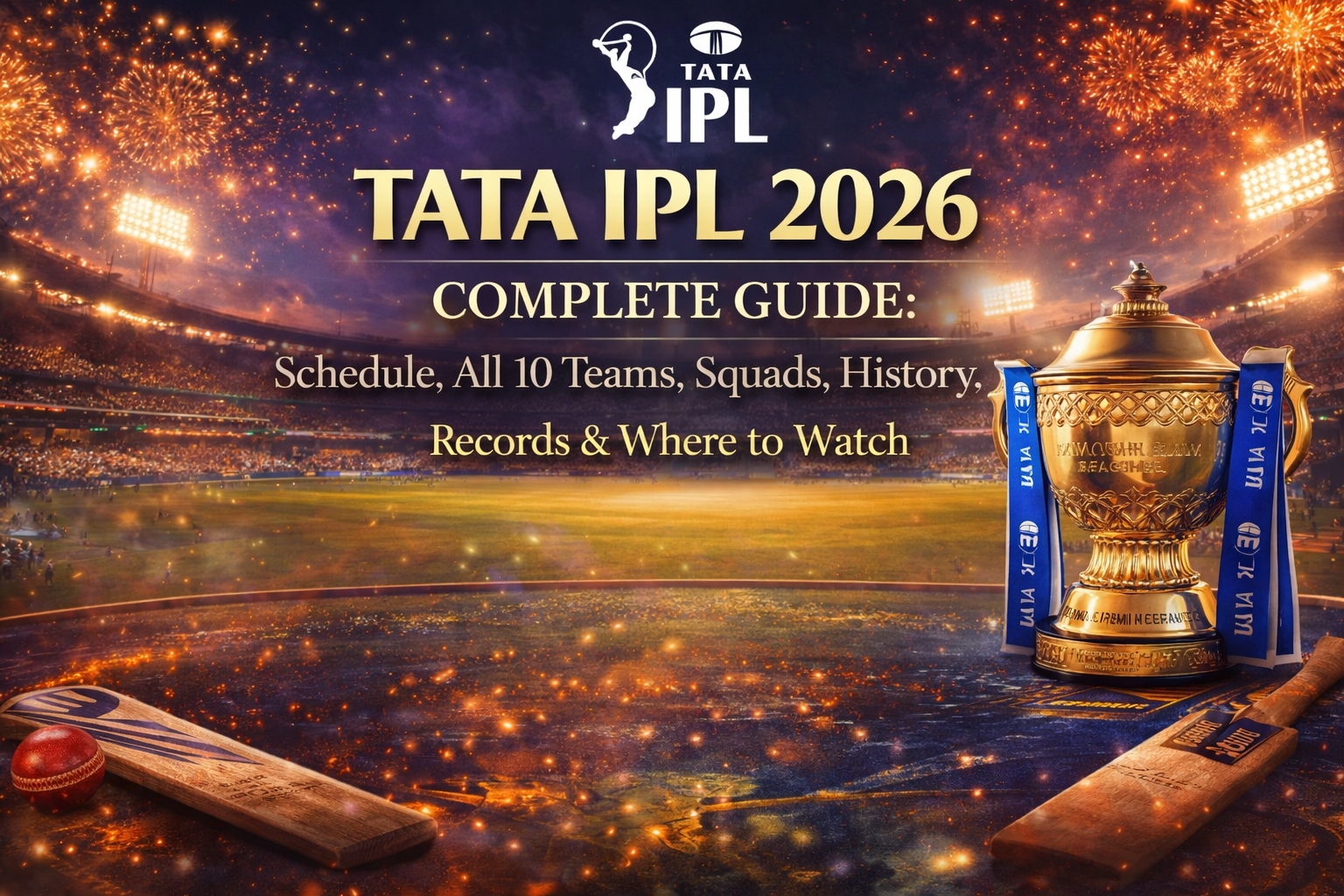 TATA IPL 2026 Complete Guide: Schedule, All 10 Teams, Squads, History, Records & Where to Watch